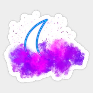 Moon, Clouds and the Stars Sticker